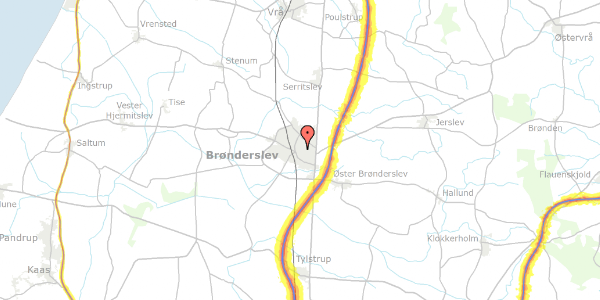 Trafikstøjkort på Smalbyvej 3, 9700 Brønderslev