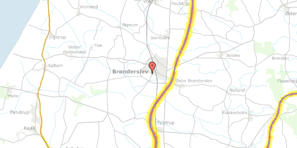 Trafikstøjkort på Starengvej 36, 9700 Brønderslev