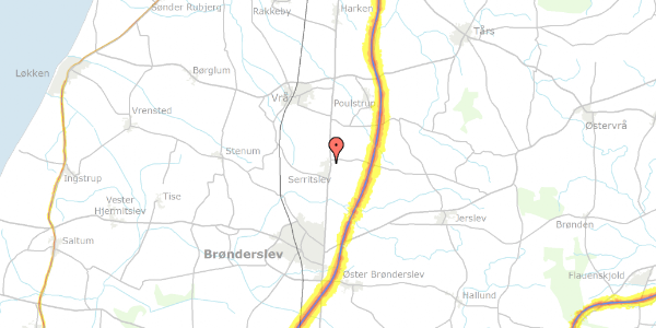 Trafikstøjkort på Syrenvej 31, 9700 Brønderslev