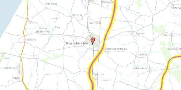 Trafikstøjkort på Søndergade 82, 9700 Brønderslev