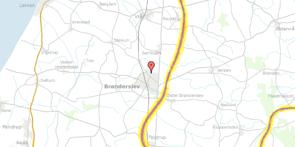 Trafikstøjkort på Tolstrupvej 54, 9700 Brønderslev