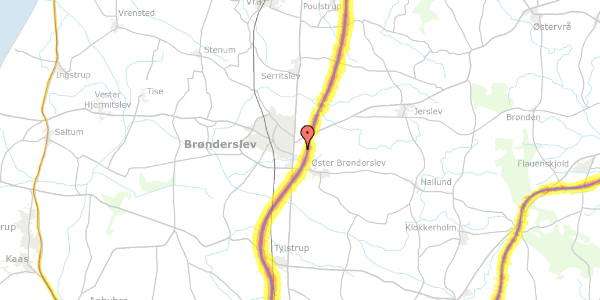 Trafikstøjkort på Ålborgvej 55, 9700 Brønderslev