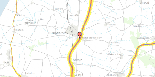 Trafikstøjkort på Ålborgvej 131, 9700 Brønderslev
