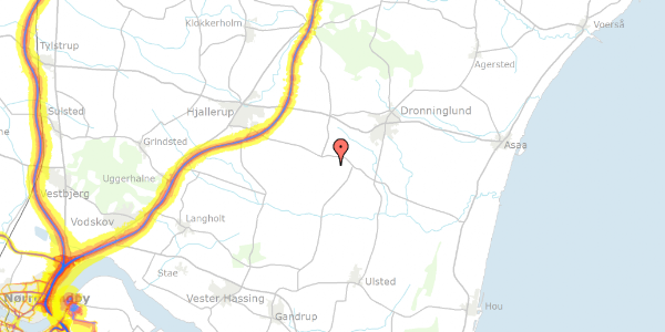 Trafikstøjkort på Gingsholmvej 3, 9330 Dronninglund