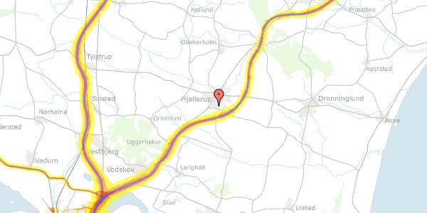Trafikstøjkort på Hegely 144, 9320 Hjallerup