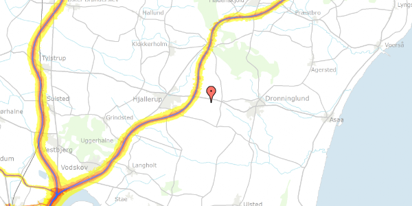 Trafikstøjkort på Hjallerupvej 15, 9330 Dronninglund