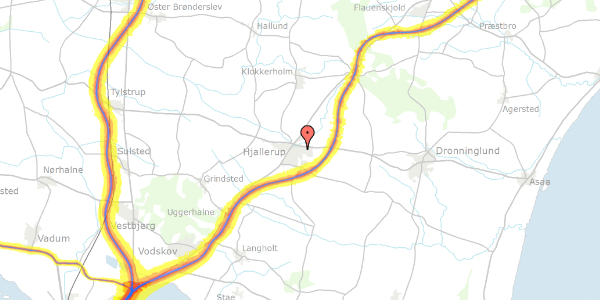 Trafikstøjkort på Hvidkløvervej 8, 9320 Hjallerup