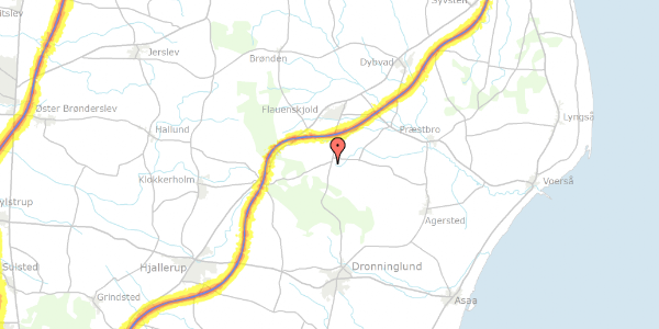 Trafikstøjkort på Storskovvej 39, 9330 Dronninglund