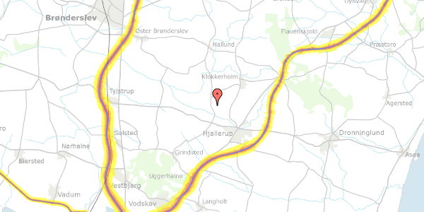 Trafikstøjkort på Trøgdrupvej 10, 9320 Hjallerup