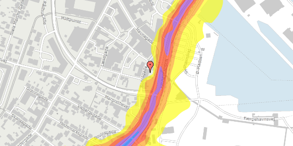 Trafikstøjkort på Boensgade 5, st. th, 9900 Frederikshavn