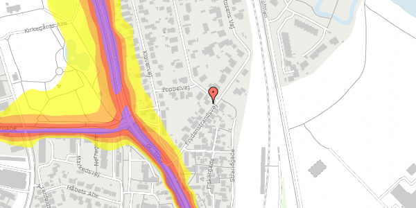 Trafikstøjkort på Frydenstrandsvej 15, 9900 Frederikshavn