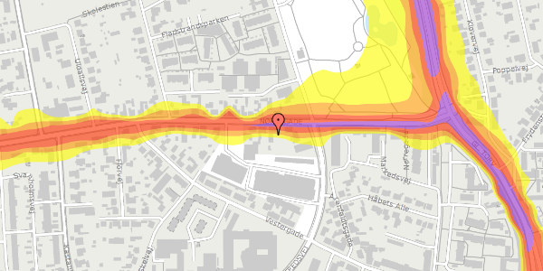 Trafikstøjkort på Nørregade 21B, 9900 Frederikshavn