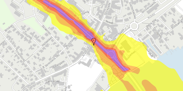 Trafikstøjkort på Storegade 14, st. , 9560 Hadsund