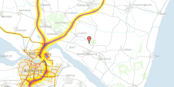 Trafikstøjkort på Skovhusvej 40, 9310 Vodskov