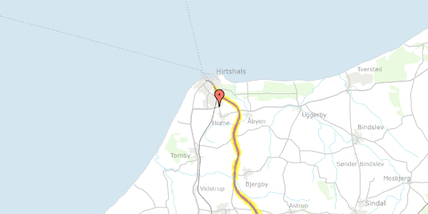 Trafikstøjkort på Birkevænget 40, 9850 Hirtshals