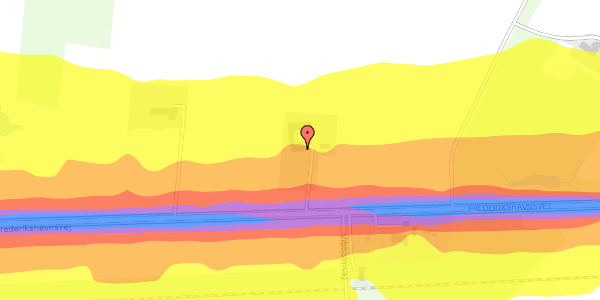 Trafikstøjkort på Frederikshavnsvej 495A, 9800 Hjørring