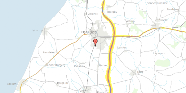 Trafikstøjkort på Halvorsmindevej 112A, 9800 Hjørring