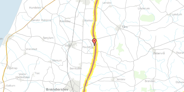 Trafikstøjkort på Hovedgaden 47, 9760 Vrå