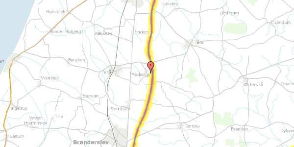 Trafikstøjkort på Hovedgaden 48, 9760 Vrå