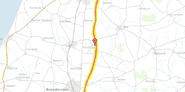 Trafikstøjkort på Hovedgaden 62, 9760 Vrå