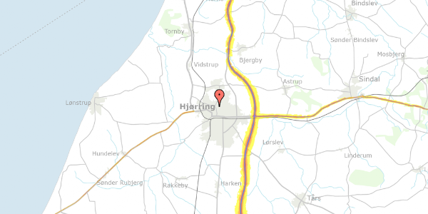 Trafikstøjkort på Nørre Alle 2, 1. tv, 9800 Hjørring