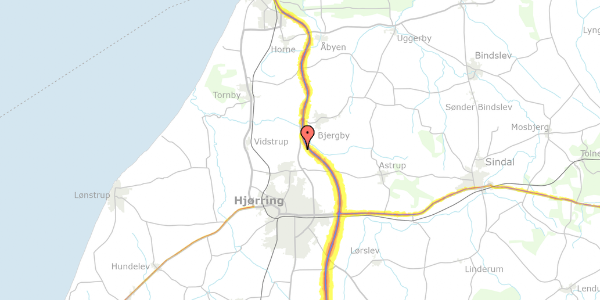 Trafikstøjkort på Ringvejen 672, 9800 Hjørring
