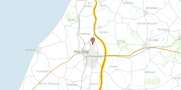 Trafikstøjkort på Skagensvej 161, 9800 Hjørring