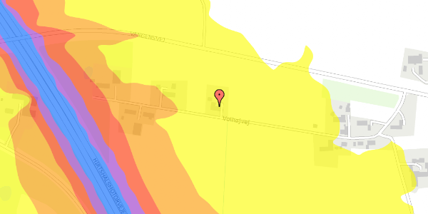 Trafikstøjkort på Volhøjvej 32, 9800 Hjørring