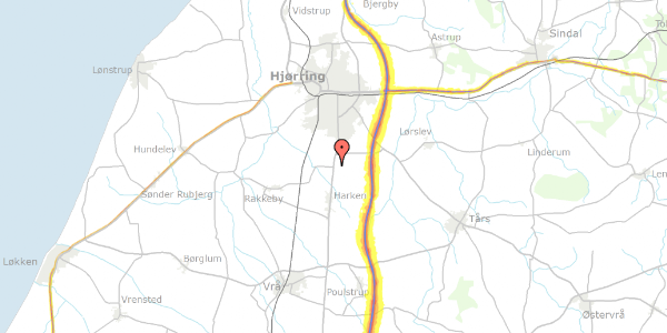 Trafikstøjkort på Ålborgvej 313, 9800 Hjørring