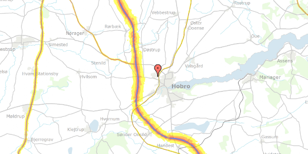 Trafikstøjkort på Forsythiavej 1, 9500 Hobro
