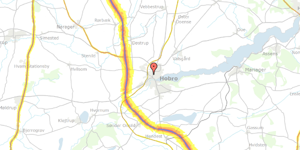 Trafikstøjkort på Hovangsvej 19, 9500 Hobro