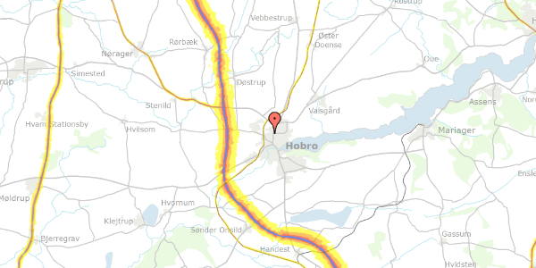 Trafikstøjkort på Hovangsvej 60, 9500 Hobro