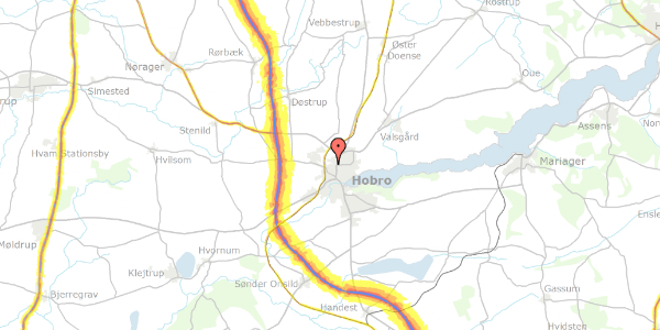 Trafikstøjkort på Hovangsvej 64, 9500 Hobro