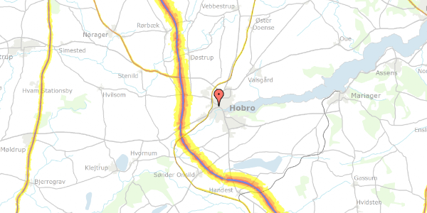 Trafikstøjkort på Juulsvej 3, 1. tv, 9500 Hobro