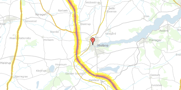 Trafikstøjkort på Juulsvej 8, 9500 Hobro