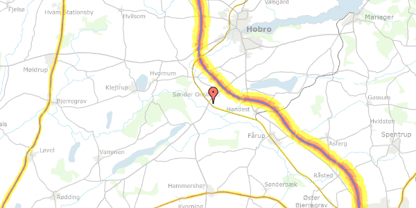 Trafikstøjkort på Kærvej 2, 9500 Hobro