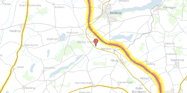 Trafikstøjkort på Rolighedsvej 5, 9500 Hobro