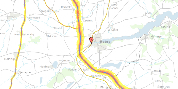 Trafikstøjkort på Sortebærvej 7, 9500 Hobro