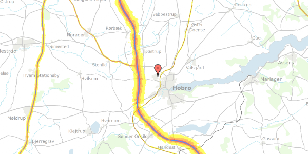 Trafikstøjkort på Syrenvej 13, 9500 Hobro