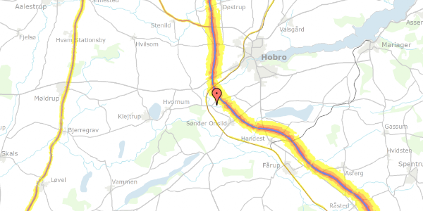 Trafikstøjkort på Væggedalen 24, 9500 Hobro