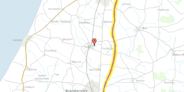 Trafikstøjkort på F.S.Brønsteds Vej 3, 9760 Vrå