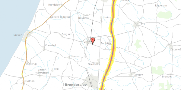 Trafikstøjkort på Sdr Vråvej 59, 9760 Vrå