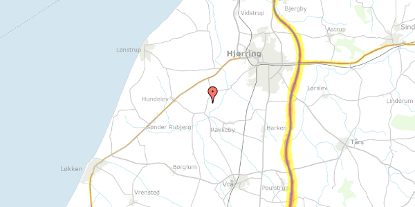 Trafikstøjkort på Vejbyvej 201, 9800 Hjørring