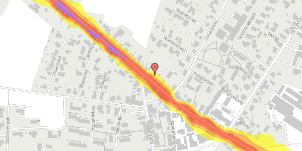 Trafikstøjkort på Bredgade 36, 1. , 9610 Nørager