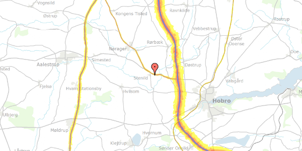 Trafikstøjkort på Stenildtoften 18, 9500 Hobro