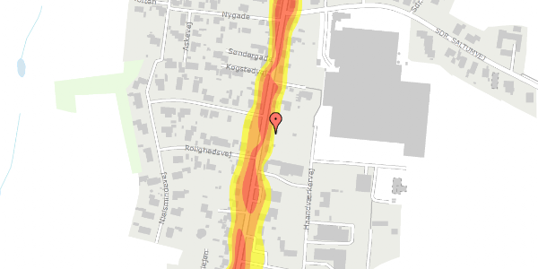 Trafikstøjkort på Søndergade 27A, 9493 Saltum