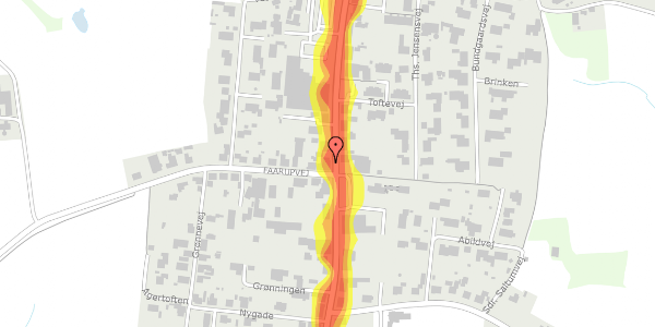 Trafikstøjkort på Tinghøjgade 1, 9493 Saltum