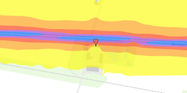 Trafikstøjkort på Hjørringvej 651, 9800 Hjørring