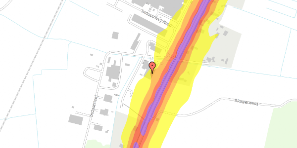 Trafikstøjkort på Industrivej 24, 9982 Ålbæk