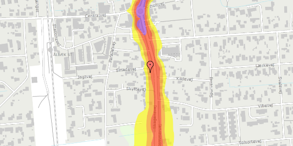 Trafikstøjkort på Smedevej 12, 9982 Ålbæk